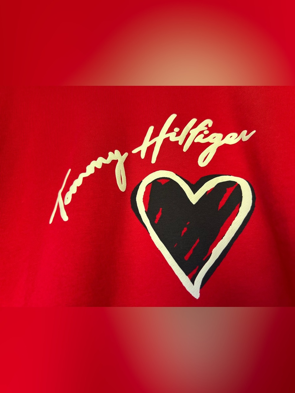 Tommy Hilfiger Red Logo Heart Sweatshirt - Picture 4 of 7